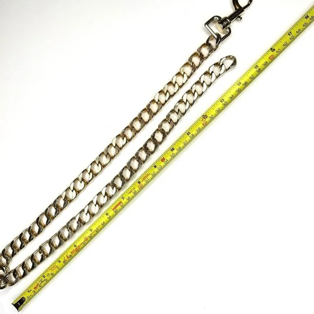 Vintage Heavy Large Gold Curb Link Chain – 30” – Necklace / Belt / Chain Leash